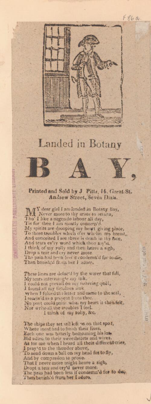 Landed in Botany Bay : a new song [ballad]