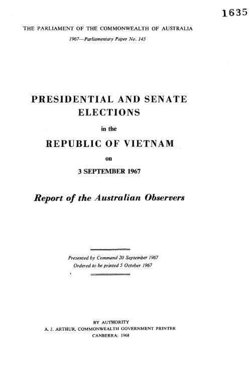 Presidential and Senate elections in the Republic of Vietnam on 3 September 1967