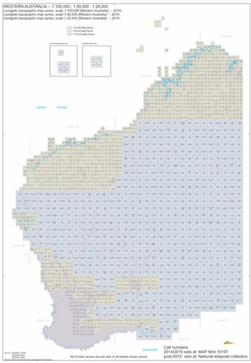 Landgate topographic map series - 2015 [scale 1:100,000] : [Western Australia] / map[s] produced by Location Knowledge Services, Landgate