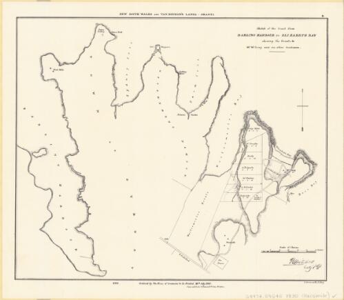 Sketch of the coast from Darling Harbour to Elizabeth Bay shewing the grants to Mr. McLeay and six other gentlemen