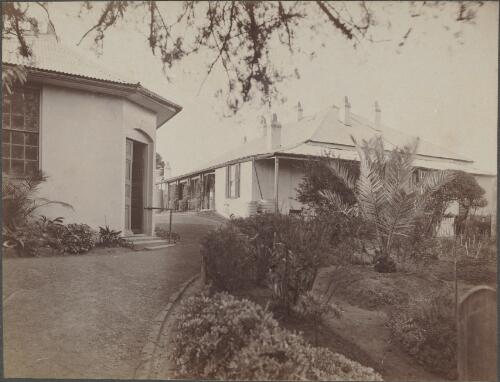 Horsley buildings and garden beds, New South Wales, approximately 1900 / Henry King