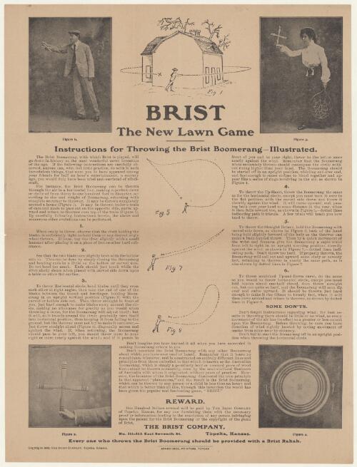 Brist : the new lawn game : instructions for throwing the Brist boomerang, illustrated