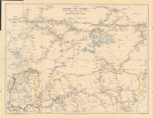A map of part of Tibet : including Sikkim, the Chumbi Valley & Bhutan showing the routes between Darjiling and Lhasa