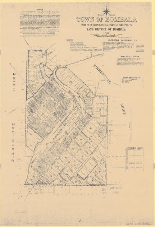 Town of Bombala : part suburban lands & part municipality, Land District of Bombala / compiled, drawn and printed at the Department of Lands