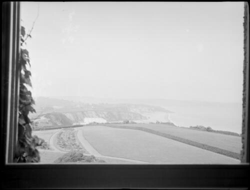 View from bedroom at Carlyon Bay Hotel, St Austell region, Cornwall, England, 1940 / Michael Terry