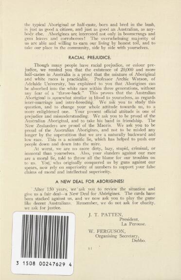 Aborigines claim citizen rights! : a statement of the case for the  Aborigines Progressive Association