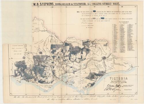 Victoria, map of the 10 millions of acres reserved under the Land Act, 1862 [cartographic material] / C. Gaven Duffy President of the Board of Land & Works ; C.W. Ligars Surveyor General