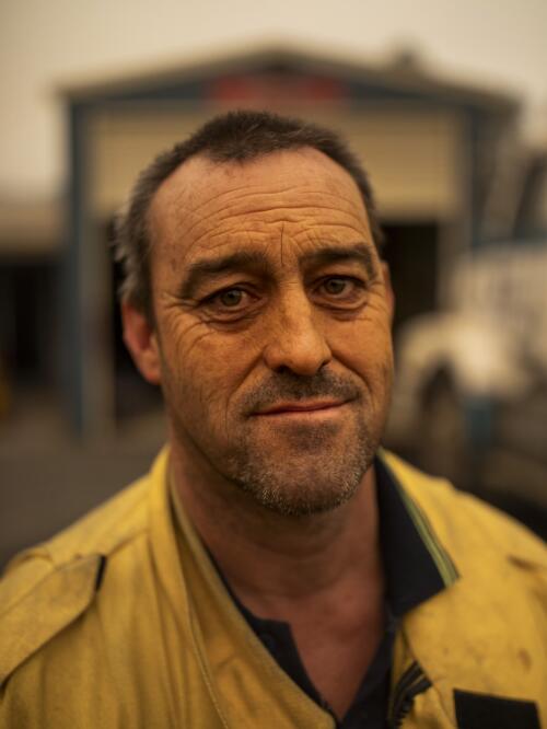 Mark Ayliffe, Captain of the Cobargo Rural Fire Service Brigade, Cobargo, New South Wales, 2 January 2020 / Sean Davey