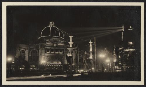 Melbourne illuminated for visit of the Duke of Gloucester, 1934-1935