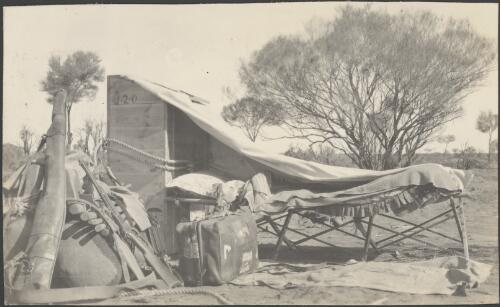 Frank Best camping retreat at Lake Hart, Woomera, South Australia, 1914 / Alexander Lorimer Kennedy