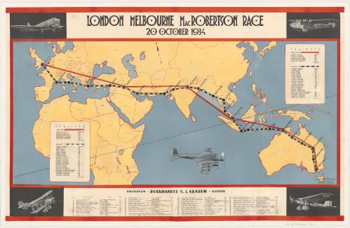London Melbourne MacRobertson race, 20 October 1934