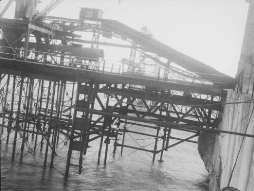 Christmas Island Phosphate Company pier and phosphate rock conveyor belt, Christmas Island, approximately 1927
