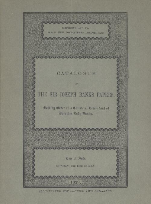 Catalogue of the Sir Joseph Banks papers