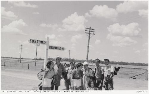 NUAUS students hitch hiking from Largs Bay SA, Euston NSW, 1951 / Joyce Evans
