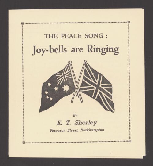The peace song : joy-bells are ringing / by E.T. Shorley