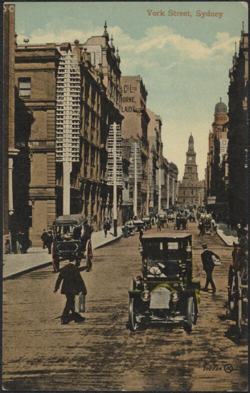 City buildings along York Street, Sydney, approximately 1910