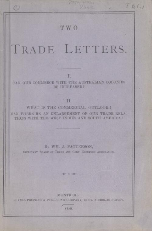 Two trade letters ... / by Wm. J. Patterson