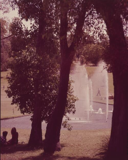 Pioneer Women's Memorial lake and fountain, Kings Park, Western Australia, approximately 1968 / Adelie Hurley