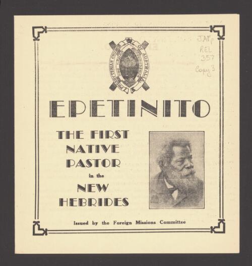 Epetinito : the first native pastor in the New Hebrides / [W.G.]
