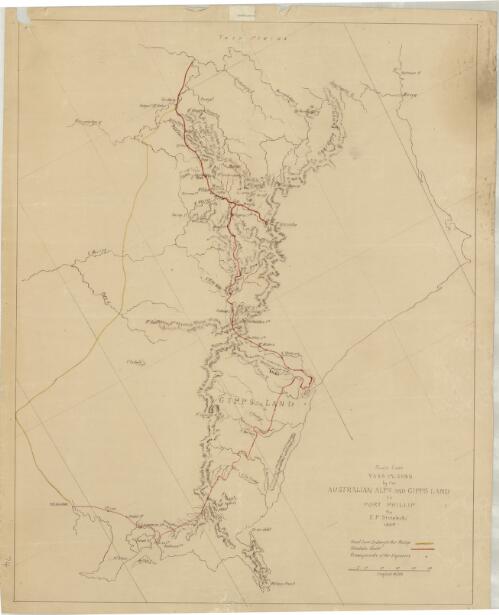 Route from Yass Plains by the Australian Alps and Gipps Land to Port Phillip by E.P. Strzelecki, 1840 [cartographic material]