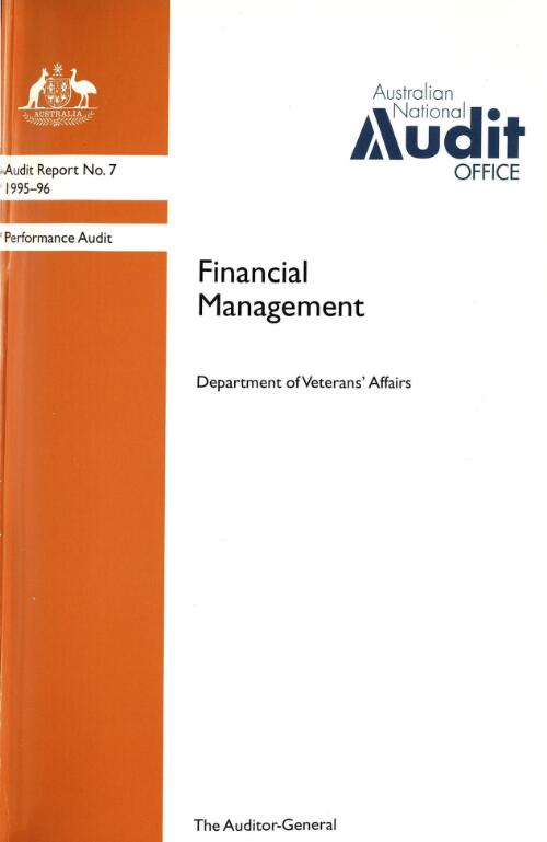 Performance audit, financial management : Department of Veterans' Affairs / the Auditor-General