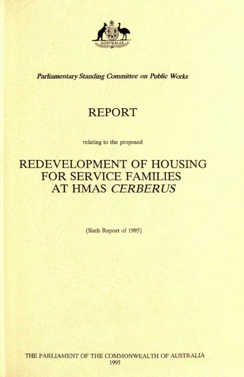 Report relating to the proposed redevelopment of housing for service families at HMAS Cerberus