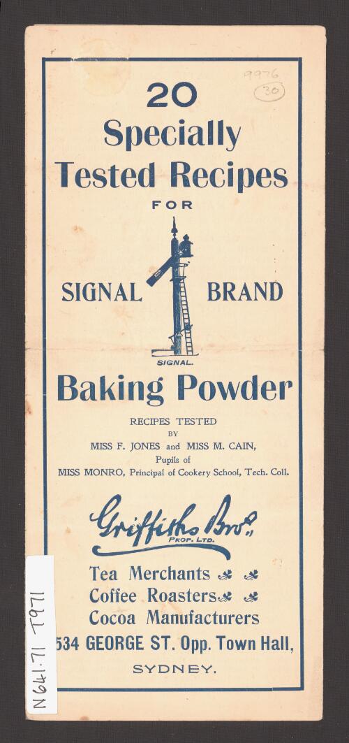 20 specially tested recipes for Signal brand baking powder