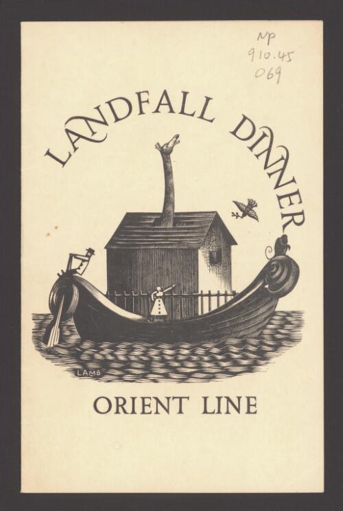 [Orient Line, R.M.S. "Orion" : England to Australia : passenger information, menu cards, etc.]