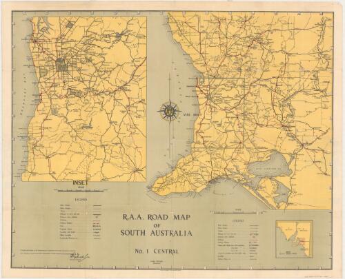 R.A.A. road map of South Australia / compiled in the Department of Lands from the latest information available and issued by the Royal Automobile Association of South Australia