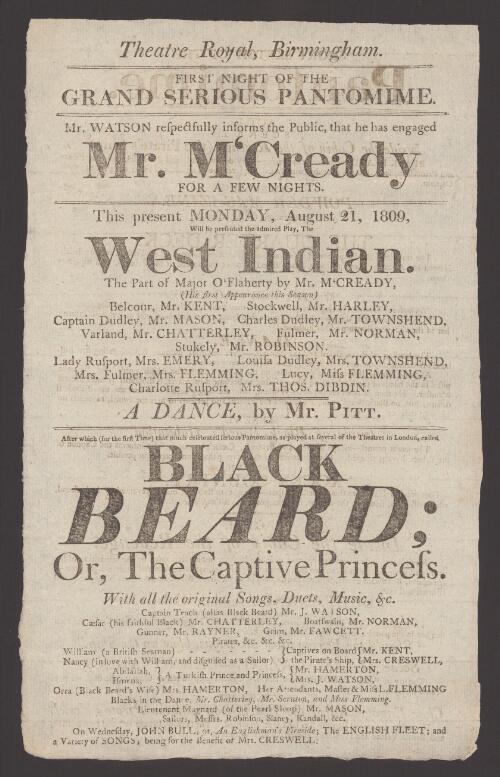 [Ashford collection of theatre playbills from English theatres between 1796 and 1905]