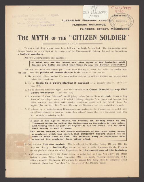 The Myth of the citizen soldier