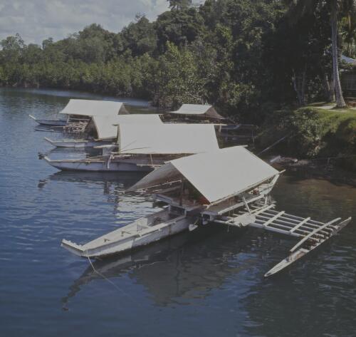 Seagoing canoes at Manus Island, Papua New Guinea, approximately 1968 / Robin Smith