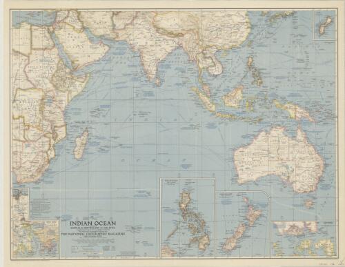 Indian Ocean, including Australia, New Zealand and Malaysia / compiled and drawn in the Cartographic Section of the National Geographic Society for the National geographic magazine ; Gilbert Grosvenor, editor ; James M. Darley, chief cartographer ; physiography by John J. Brehm and H.E. Eastwood