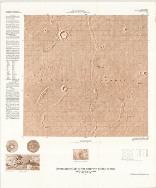 Controlled mosaic of the Yorktown region of Mars (Viking 1 landing site) [cartographic material] / Department of the Interior, United States Geological Survey ; prepared in cooperation with the Jet Propulsion Laboratory, California Institute of Technology for the Langley Research Center National Aeronautics and Space Administration