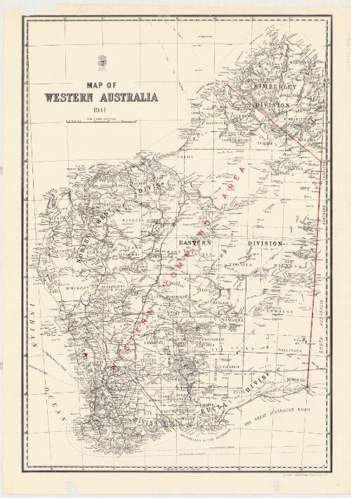 Map of Western Australia, 1944 [cartographic material] / Department of Lands and Surveys