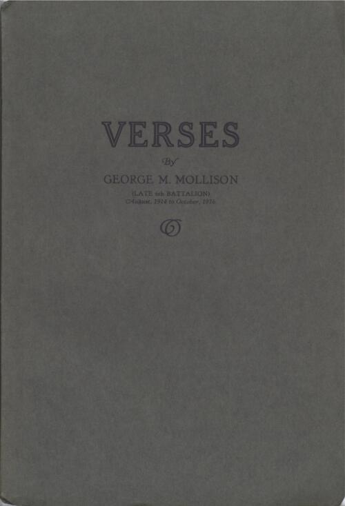 Verses / by George M. Mollison