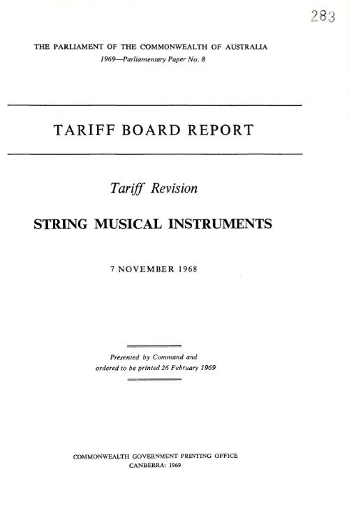 String musical instruments, 7 November 1968