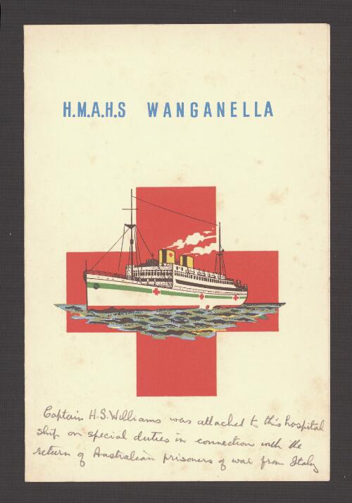 H.M.A.H.S Wanganella : breakfast menu, Thursday 20th January, 1944