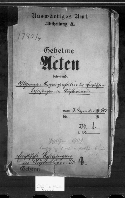 Records held by the Ministry Foreign Affairs, Germany (as filmed by the AJCP) [microform] : [M244-M290, M794-M801] 1879-1944