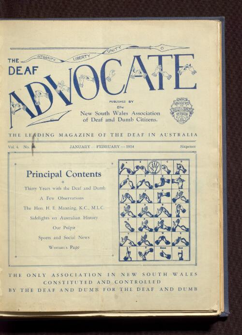 The deaf advocate : the official magazine of the New South Wales deaf