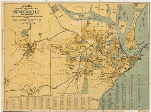 Craigie's Road, rail and tramway map of Newcastle and suburbs [cartographic material]