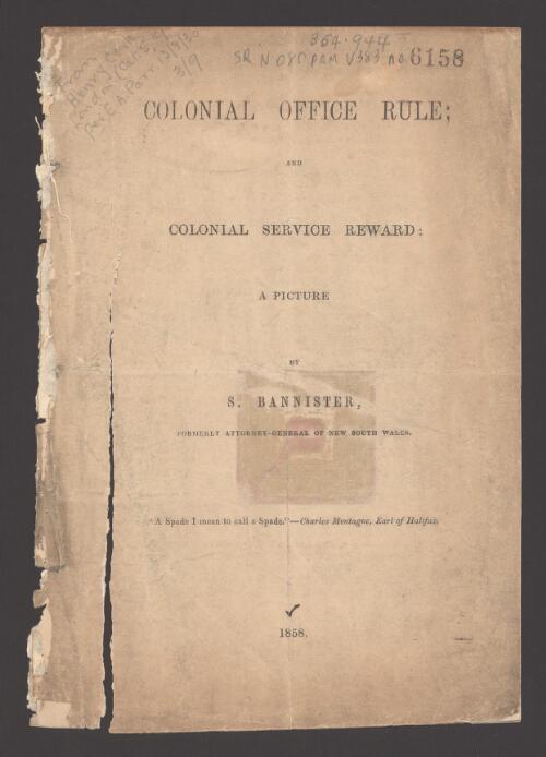 Colonial Office rule and Colonial Service reward : a picture / by S. Bannister