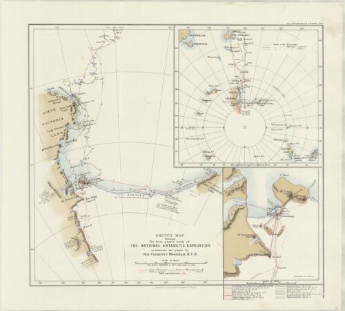 Sketch map showing the first year's work of the National Antarctic Expedition [cartographic material] : to illustrate the paper by Sir Clements Markham