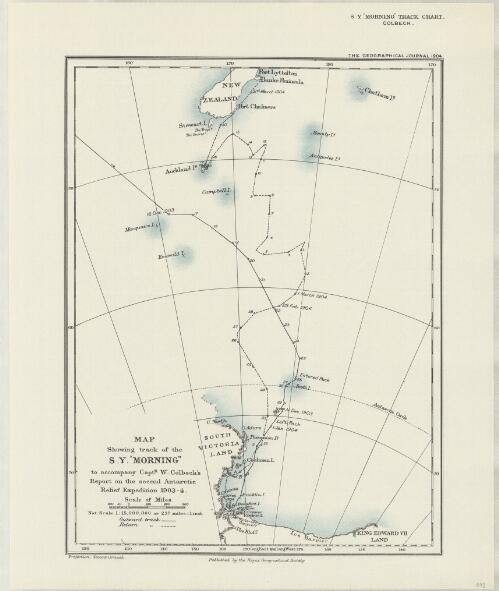 Map showing track of the S.Y. "Morning" [cartographic material] to accompany Captn. W. Colbeck's report on the Second Antarctic Relief Expedition, 1903-4