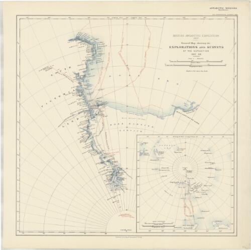 British Antarctic Expedition, 1907 [cartographic material] : general map showing the explorations and surveys of the Expedition, 1907-09