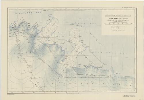Australasian Antarctic Expedition [cartographic material] : King George V Land showing tracks of the Eastern sledging parties from the Main Base