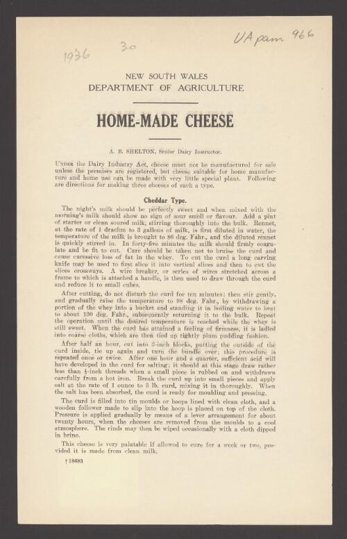 Home-made cheese  / A.B. Shelton