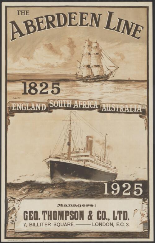 The Aberdeen Line, 1825 [picture] : England, South Africa, Australia 1925 / Charles Dixon