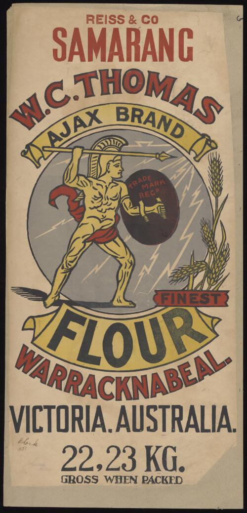 W.C. Thomas, Ajax Brand finest flour, Warracknabeal, Victoria, Australia