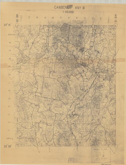 Canberra / drawn by: Cpl. Thompson ; supervised: WoI Laker ; [Royal Australian Survey Corps]